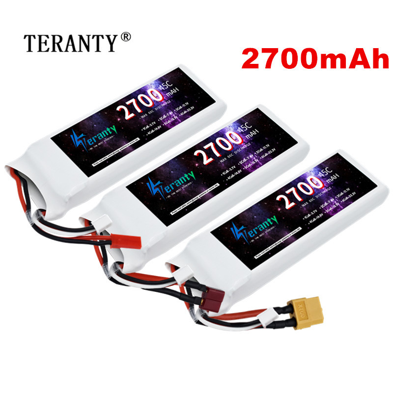 Drone Battery Lipo - Tプラグ付きLiPoバッテリー、rc、fpv、飛行機、ヘリコプター、ドローン、タンク、モデルレーシングカー、ホビー、jst、xt60、2s、7.4v、2700mah、45c、1個、3個