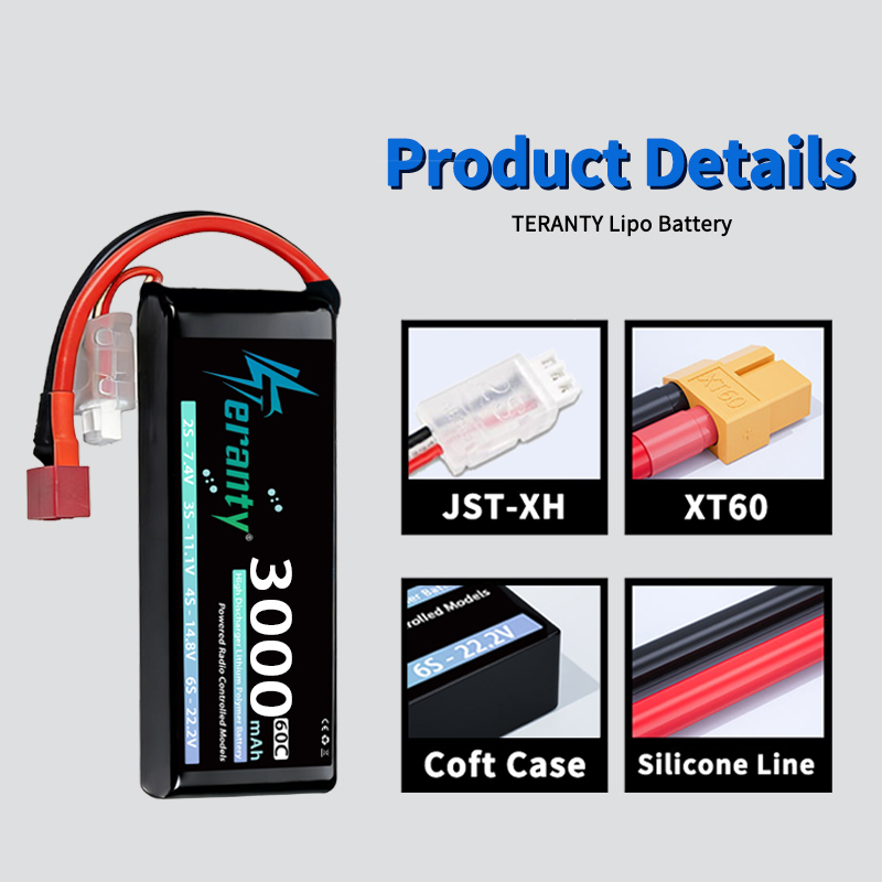 TERANTY 2S 3000mAhリポバッテリー 7.4V - Drone Battery 3S のレビューと価格