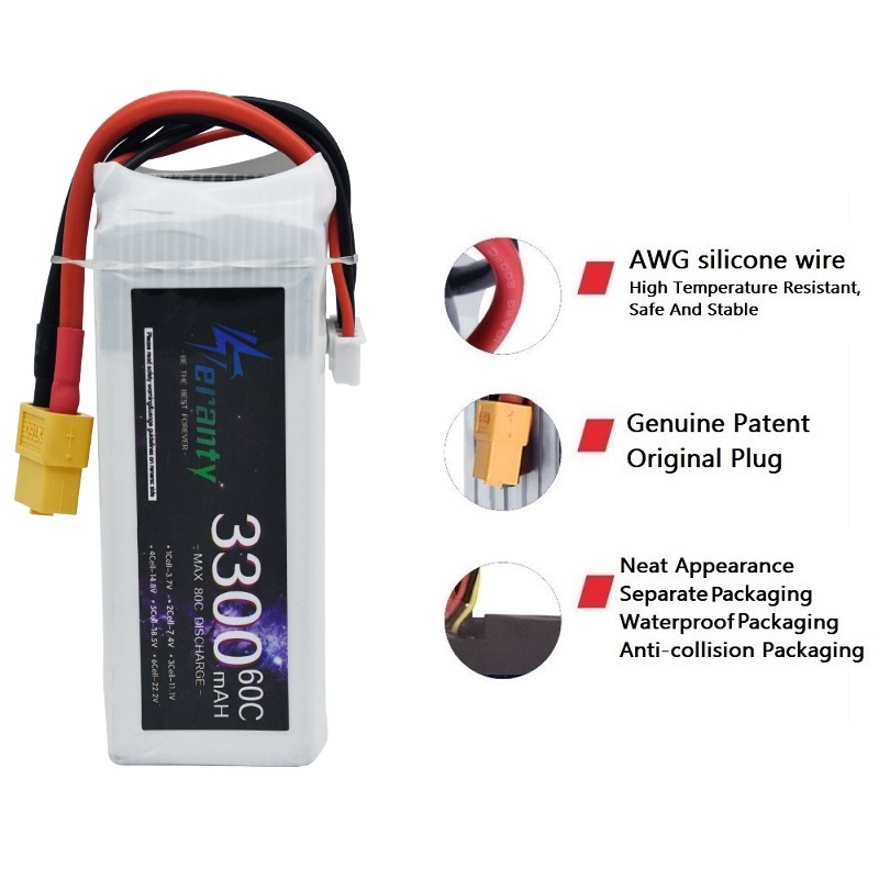 Rc fpvレーシングドローン用の充電式バッテリー,xt60 - Drone Battery Lipo のレビューと価格