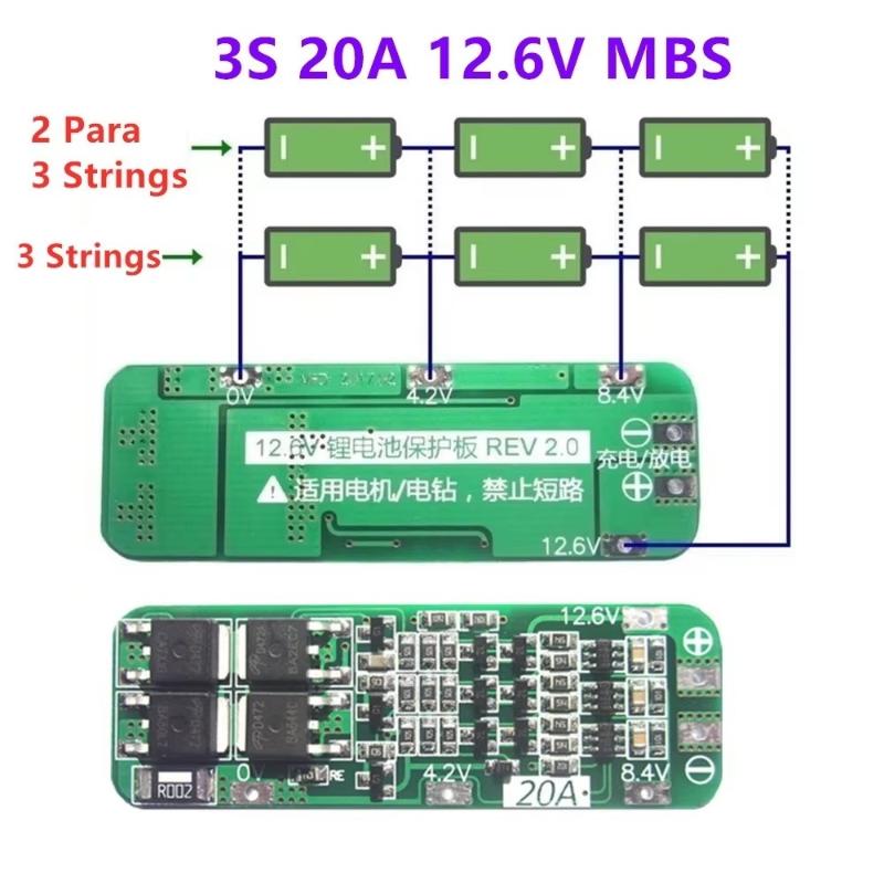 3S 20A リチウムバッテリー充電保護ボード 18650  - Drone Battery 3S のレビューと価格